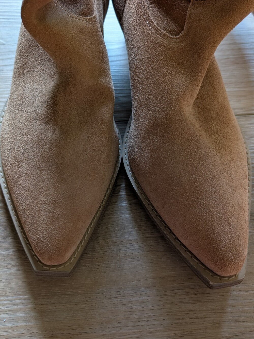 Marc Fisher Tan Suede Western Cowboy Boots - Picture 7 of 10